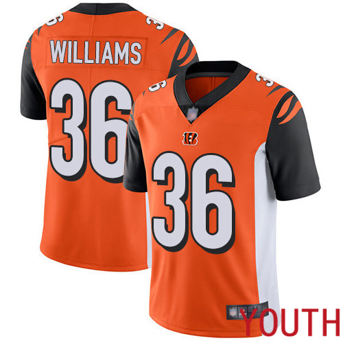 Cincinnati Bengals Limited Orange Youth Shawn Williams Alternate Jersey NFL Footballl #36 Vapor Untouchable